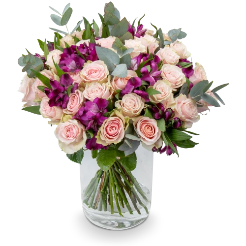 Bouquet with roses and alstroemerias